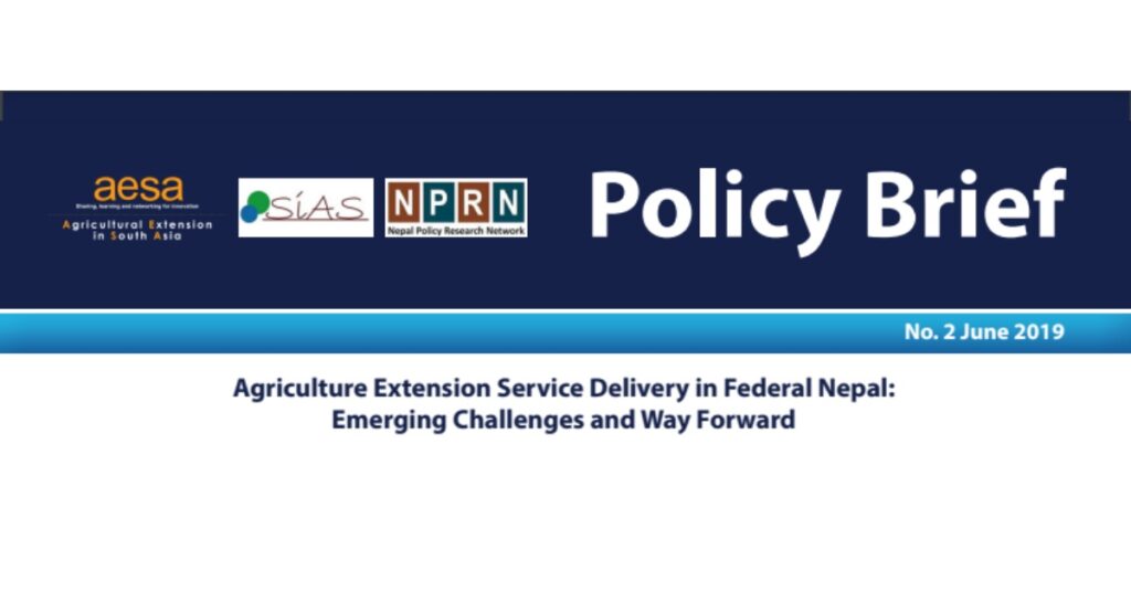 Agriculture Extension Service Delivery in Federal Nepal Emerging