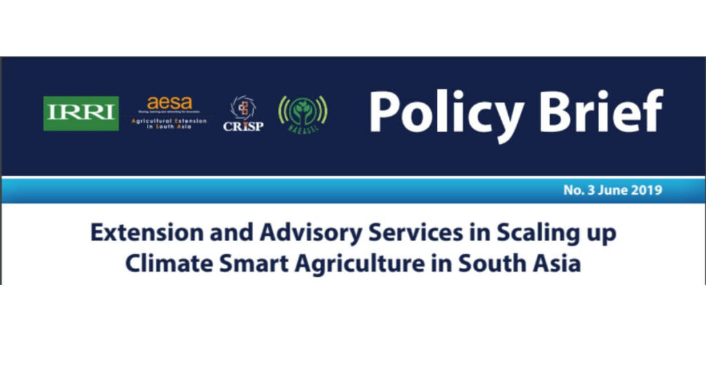 Extension and Advisory Services in Scaling up Climate Smart Agriculture ...